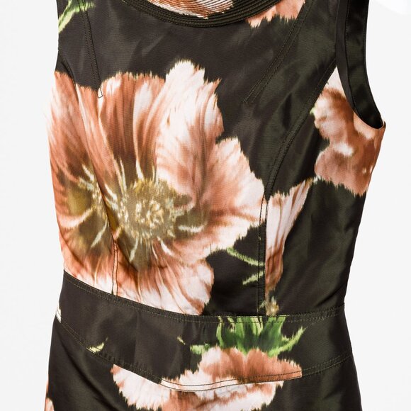 Zac Posen Floral Print Structured Neckline Dress - Picture 3 of 9